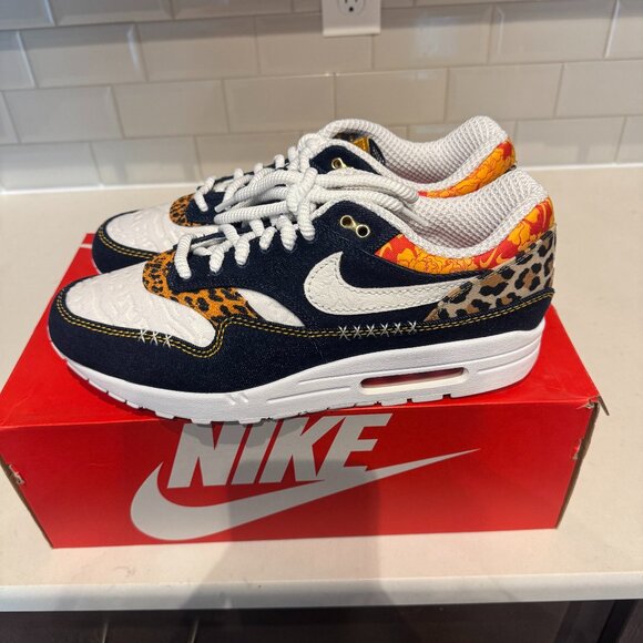 Nike Air Max 1 Premium Denim Leopard (DS) - Picture 1 of 5
